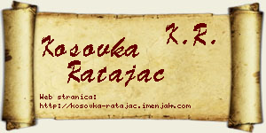 Kosovka Ratajac vizit kartica